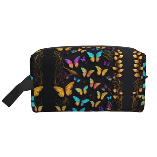 JaoXer Große Reise-Kosmetiktasche, wiederverwendbar, modern, handgezeichneter Schmetterlingsdruck, Dopp Kit für Toilettenartikel, tragbarer Organizer für Männer und Frauen, weiß, Einheitsgröße JaoXer Große Reise-Kosmetiktasche, wiederverwendbar, modern, handgezeichneter Schmetterlingsdruck, Dopp Kit für Toilettenartikel, tragbarer Organizer für Männer und Frauen, weiß, Einheitsgröße von JaoXer