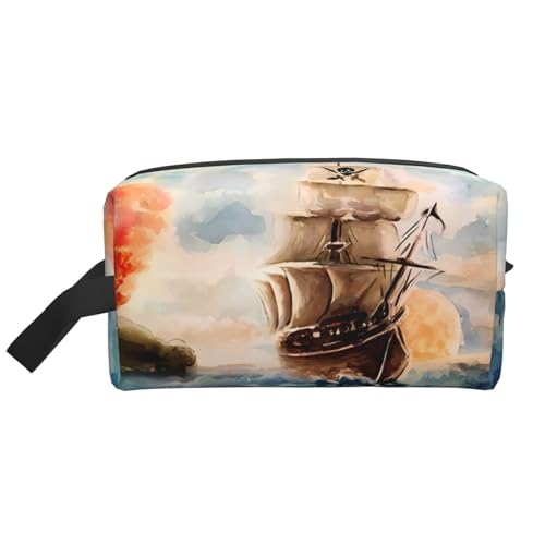 JaoXer Große Reise-Kosmetiktasche, wiederverwendbar, nautisches Segelboot-Druck, Dopp Kit für Toilettenartikel, tragbarer Organizer für Männer und Frauen, Weiß, Einheitsgröße JaoXer Große Reise-Kosmetiktasche, wiederverwendbar, nautisches Segelboot-Druck, Dopp Kit für Toilettenartikel, tragbarer Organizer für Männer und Frauen, Weiß, Einheitsgröße von JaoXer