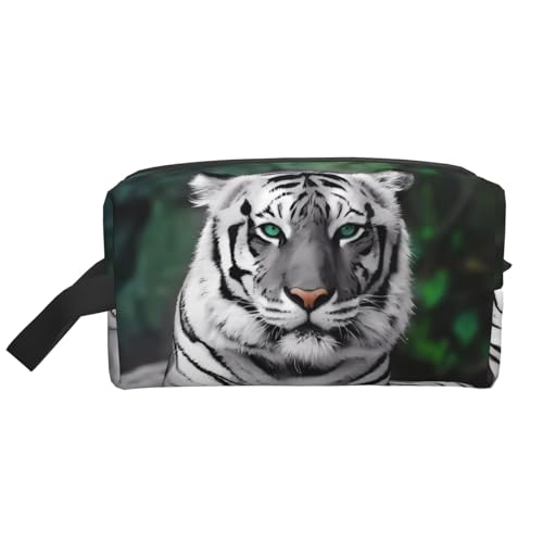 JaoXer Große Reise-Kosmetiktasche, wiederverwendbar, niedliches Leopardenmuster, Dopp Kit für Toilettenartikel, tragbarer Organizer für Männer und Frauen, Weiß, Einheitsgröße JaoXer Große Reise-Kosmetiktasche, wiederverwendbar, niedliches Leopardenmuster, Dopp Kit für Toilettenartikel, tragbarer Organizer für Männer und Frauen, Weiß, Einheitsgröße von JaoXer
