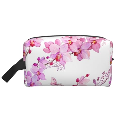 JaoXer Große Reise-Kosmetiktasche, wiederverwendbar, rosa Blumen und Schmetterlinge, Dopp Kit für Toilettenartikel, tragbarer Organizer für Männer und Frauen, weiß, Einheitsgröße JaoXer Große Reise-Kosmetiktasche, wiederverwendbar, rosa Blumen und Schmetterlinge, Dopp Kit für Toilettenartikel, tragbarer Organizer für Männer und Frauen, weiß, Einheitsgröße von JaoXer