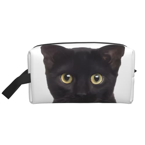 JaoXer Große Reise-Kosmetiktasche, wiederverwendbar, schwarz, süße Katze, bedruckt, Dopp Kit für Toilettenartikel, tragbarer Organizer für Männer und Frauen, weiß, Einheitsgröße JaoXer Große Reise-Kosmetiktasche, wiederverwendbar, schwarz, süße Katze, bedruckt, Dopp Kit für Toilettenartikel, tragbarer Organizer für Männer und Frauen, weiß, Einheitsgröße von JaoXer
