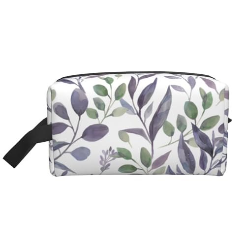 JaoXer Große Reise-Kosmetiktasche, wiederverwendbar, violett, salbeigrün mit Blättern, Dopp Kit für Toilettenartikel, tragbarer Organizer für Männer und Frauen, Weiß, Einheitsgröße JaoXer Große Reise-Kosmetiktasche, wiederverwendbar, violett, salbeigrün mit Blättern, Dopp Kit für Toilettenartikel, tragbarer Organizer für Männer und Frauen, Weiß, Einheitsgröße von JaoXer