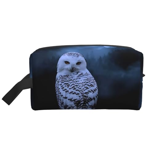 JaoXer Große Reise-Kosmetiktasche - Wiederverwendbare Eule bei Nacht Druck Dopp Kit für Toilettenartikel, tragbarer Organizer für Männer und Frauen, Weiß, Einheitsgröße JaoXer Große Reise-Kosmetiktasche - Wiederverwendbare Eule bei Nacht Druck Dopp Kit für Toilettenartikel, tragbarer Organizer für Männer und Frauen, Weiß, Einheitsgröße von JaoXer
