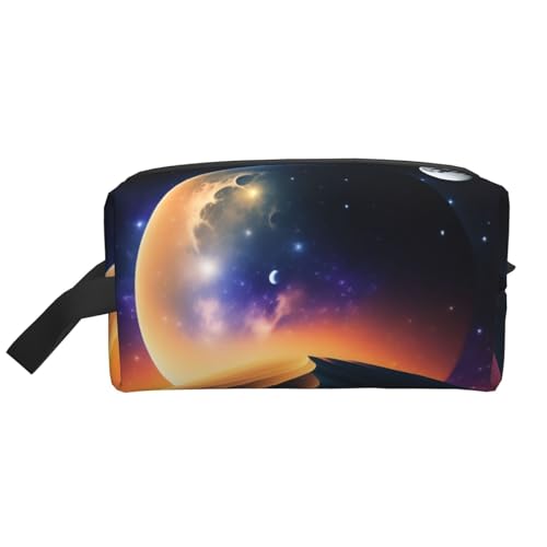 JaoXer Große Reise-Kosmetiktasche - Wiederverwendbare Nacht mit Mond-Patte-Druck, Dopp Kit für Toilettenartikel, tragbarer Organizer für Männer und Frauen, Weiß, Einheitsgröße JaoXer Große Reise-Kosmetiktasche - Wiederverwendbare Nacht mit Mond-Patte-Druck, Dopp Kit für Toilettenartikel, tragbarer Organizer für Männer und Frauen, Weiß, Einheitsgröße von JaoXer