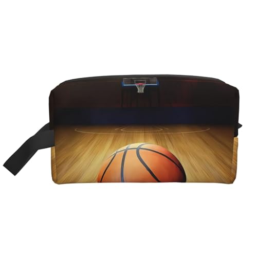 JaoXer Große Reise-Kosmetiktasche - Wiederverwendbarer Basketball-Arena-Druck, Dopp Kit für Toilettenartikel, tragbarer Organizer für Männer und Frauen, Weiß, Einheitsgröße JaoXer Große Reise-Kosmetiktasche - Wiederverwendbarer Basketball-Arena-Druck, Dopp Kit für Toilettenartikel, tragbarer Organizer für Männer und Frauen, Weiß, Einheitsgröße von JaoXer