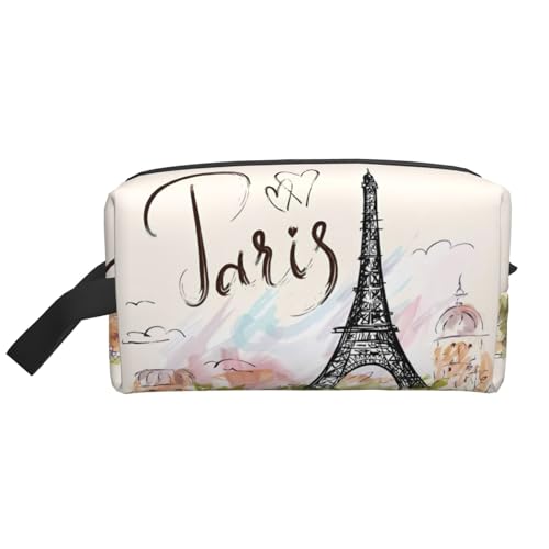JaoXer Große Reise-Kosmetiktasche - Wiederverwendbarer Eiffelturm-Druck, Dopp Kit für Toilettenartikel, tragbarer Organizer für Männer und Frauen, Weiß, Einheitsgröße JaoXer Große Reise-Kosmetiktasche - Wiederverwendbarer Eiffelturm-Druck, Dopp Kit für Toilettenartikel, tragbarer Organizer für Männer und Frauen, Weiß, Einheitsgröße von JaoXer