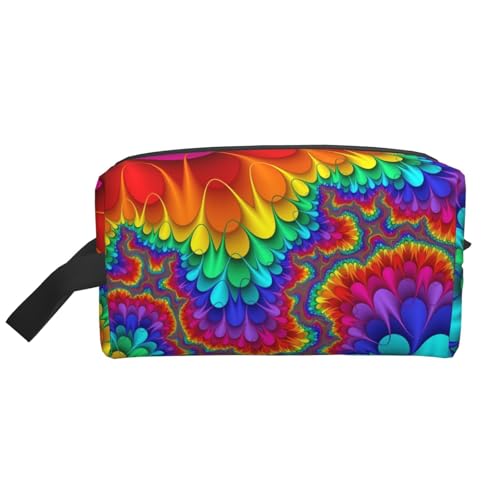 JaoXer Große Reise-Kosmetiktasche - Wiederverwendbarer Regenbogen Tie Dye Red Print Dopp Kit für Toilettenartikel, tragbarer Organizer für Männer und Frauen, Weiß, Einheitsgröße JaoXer Große Reise-Kosmetiktasche - Wiederverwendbarer Regenbogen Tie Dye Red Print Dopp Kit für Toilettenartikel, tragbarer Organizer für Männer und Frauen, Weiß, Einheitsgröße von JaoXer