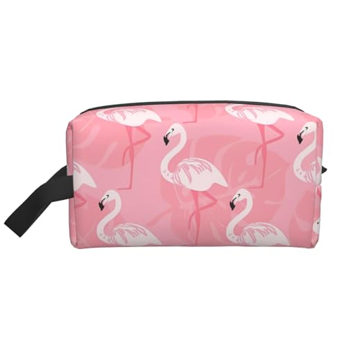 JaoXer Große Reise-Kosmetiktasche - Wiederverwendbarer Sommer-Flamingo-Palmblätter-Druck, Dopp Kit für Toilettenartikel, tragbarer Organizer für Männer und Frauen, weiß, Einheitsgröße JaoXer Große Reise-Kosmetiktasche - Wiederverwendbarer Sommer-Flamingo-Palmblätter-Druck, Dopp Kit für Toilettenartikel, tragbarer Organizer für Männer und Frauen, weiß, Einheitsgröße von JaoXer