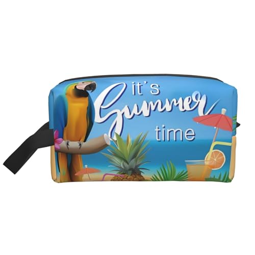 JaoXer Große Reise-Kosmetiktasche - Wiederverwendbarer Sommer-Papageien-Ananas-Vogel-Aufdruck-Set für Toilettenartikel, tragbarer Organizer für Männer und Frauen, weiß, Einheitsgröße JaoXer Große Reise-Kosmetiktasche - Wiederverwendbarer Sommer-Papageien-Ananas-Vogel-Aufdruck-Set für Toilettenartikel, tragbarer Organizer für Männer und Frauen, weiß, Einheitsgröße von JaoXer