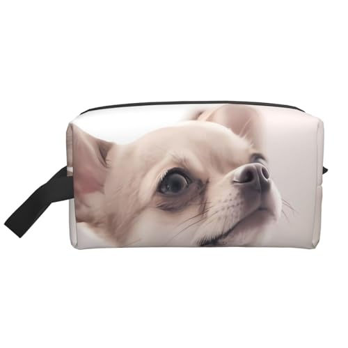 JaoXer Große Reise-Kosmetiktasche – Wiederverwendbarer süßer Chihuahua-Druck, Dopp Kit für Toilettenartikel, tragbarer Organizer für Männer und Frauen JaoXer Große Reise-Kosmetiktasche – Wiederverwendbarer süßer Chihuahua-Druck, Dopp Kit für Toilettenartikel, tragbarer Organizer für Männer und Frauen von JaoXer