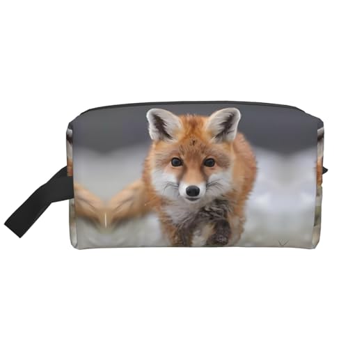 JaoXer Große Reise-Kosmetiktasche - Wiederverwendbarer süßer Fuchs-Aufdruck, Dopp Kit für Toilettenartikel, tragbarer Organizer für Männer und Frauen, weiß, Einheitsgröße JaoXer Große Reise-Kosmetiktasche - Wiederverwendbarer süßer Fuchs-Aufdruck, Dopp Kit für Toilettenartikel, tragbarer Organizer für Männer und Frauen, weiß, Einheitsgröße von JaoXer