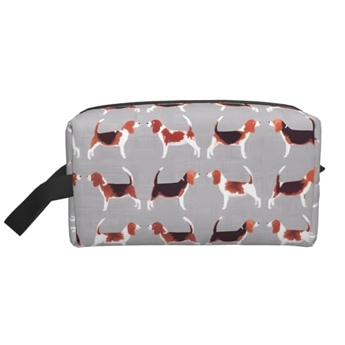 JaoXer Große Reise-Kosmetiktasche – Wiederverwendbares Beagle-Muster Druck Dopp Kit für Toilettenartikel, tragbarer Organizer für Männer und Frauen, weiß, Einheitsgröße JaoXer Große Reise-Kosmetiktasche – Wiederverwendbares Beagle-Muster Druck Dopp Kit für Toilettenartikel, tragbarer Organizer für Männer und Frauen, weiß, Einheitsgröße von JaoXer