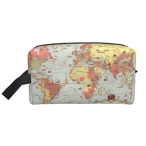 JaoXer Große Reise-Kosmetiktasche - Wiederverwendbares Dopp-Kit mit Weltkarten-Aufdruck für Toilettenartikel, tragbarer Organizer für Männer und Frauen, Weiß, Einheitsgröße JaoXer Große Reise-Kosmetiktasche - Wiederverwendbares Dopp-Kit mit Weltkarten-Aufdruck für Toilettenartikel, tragbarer Organizer für Männer und Frauen, Weiß, Einheitsgröße von JaoXer