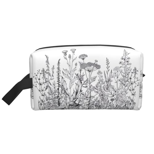 JaoXer Große Reise-Kosmetiktasche - Wiederverwendbares Dopp-Kit mit schwarzen und weißen Blumen für Toilettenartikel, tragbarer Organizer für Männer und Frauen, weiß, Einheitsgröße JaoXer Große Reise-Kosmetiktasche - Wiederverwendbares Dopp-Kit mit schwarzen und weißen Blumen für Toilettenartikel, tragbarer Organizer für Männer und Frauen, weiß, Einheitsgröße von JaoXer