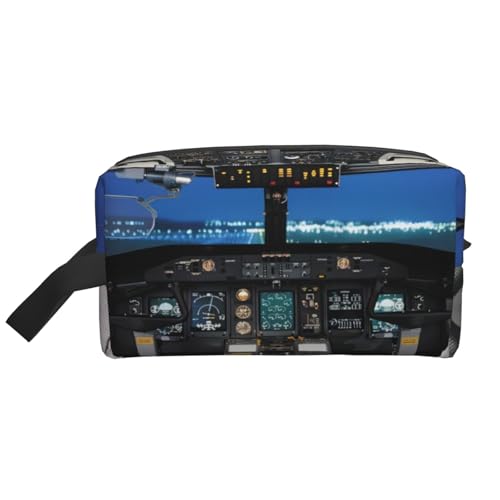 JaoXer Große Reise-Kosmetiktasche - Wiederverwendbares Flugzeug-Cockpit-Druck-Dopp-Kit für Toilettenartikel, tragbarer Organizer für Männer und Frauen, weiß, Einheitsgröße JaoXer Große Reise-Kosmetiktasche - Wiederverwendbares Flugzeug-Cockpit-Druck-Dopp-Kit für Toilettenartikel, tragbarer Organizer für Männer und Frauen, weiß, Einheitsgröße von JaoXer