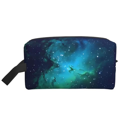 JaoXer Große Reise-Kosmetiktasche - Wiederverwendbares Galaxie-grünes Dopp-Kit für Toilettenartikel, tragbarer Organizer für Männer und Frauen JaoXer Große Reise-Kosmetiktasche - Wiederverwendbares Galaxie-grünes Dopp-Kit für Toilettenartikel, tragbarer Organizer für Männer und Frauen von JaoXer