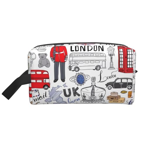 JaoXer Große Reise-Kosmetiktasche - Wiederverwendbares "I Love London"-Aufdruck-Set für Toilettenartikel, tragbarer Organizer für Männer und Frauen, weiß, Einheitsgröße JaoXer Große Reise-Kosmetiktasche - Wiederverwendbares "I Love London"-Aufdruck-Set für Toilettenartikel, tragbarer Organizer für Männer und Frauen, weiß, Einheitsgröße von JaoXer