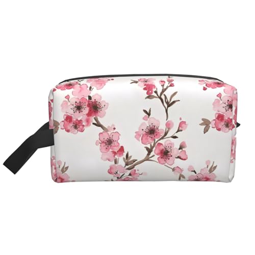 JaoXer Große Reise-Kosmetiktasche - Wiederverwendbares Kirschblüten-Druck-Dopp-Kit für Toilettenartikel, tragbarer Organizer für Männer und Frauen, weiß, Einheitsgröße JaoXer Große Reise-Kosmetiktasche - Wiederverwendbares Kirschblüten-Druck-Dopp-Kit für Toilettenartikel, tragbarer Organizer für Männer und Frauen, weiß, Einheitsgröße von JaoXer
