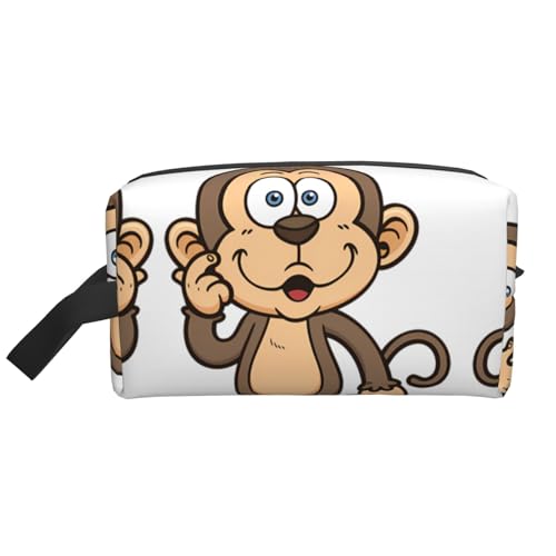 JaoXer Große Reise-Kosmetiktasche - Wiederverwendbares Monkey Print Dopp Kit für Toilettenartikel, tragbarer Organizer für Männer und Frauen, Weiß, Einheitsgröße JaoXer Große Reise-Kosmetiktasche - Wiederverwendbares Monkey Print Dopp Kit für Toilettenartikel, tragbarer Organizer für Männer und Frauen, Weiß, Einheitsgröße von JaoXer
