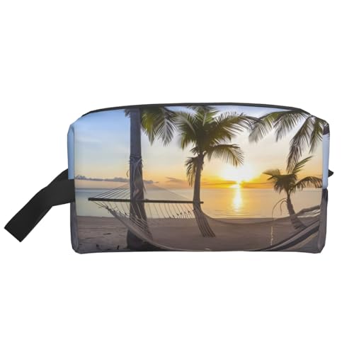 JaoXer Große Reise-Kosmetiktasche - Wiederverwendbares Paradies-Strandpalmen-Druck-Set für Toilettenartikel, tragbarer Organizer für Männer und Frauen, weiß, Einheitsgröße JaoXer Große Reise-Kosmetiktasche - Wiederverwendbares Paradies-Strandpalmen-Druck-Set für Toilettenartikel, tragbarer Organizer für Männer und Frauen, weiß, Einheitsgröße von JaoXer