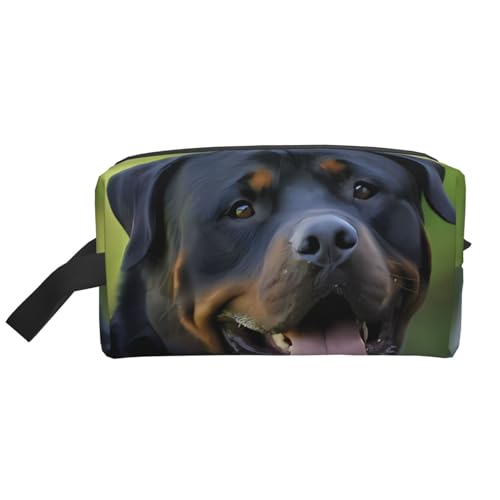 JaoXer Große Reise-Kosmetiktasche - Wiederverwendbares Rottweiler-Tapetendruck-Set für Toilettenartikel, tragbarer Organizer für Männer und Frauen, weiß, Einheitsgröße JaoXer Große Reise-Kosmetiktasche - Wiederverwendbares Rottweiler-Tapetendruck-Set für Toilettenartikel, tragbarer Organizer für Männer und Frauen, weiß, Einheitsgröße von JaoXer