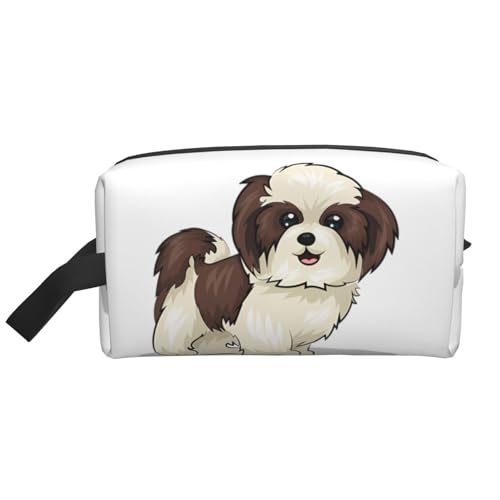 JaoXer Große Reise-Kosmetiktasche - Wiederverwendbares Shih Tzu Hunde-Aufdruck, Dopp Kit für Toilettenartikel, tragbarer Organizer für Männer und Frauen, Weiß, Einheitsgröße JaoXer Große Reise-Kosmetiktasche - Wiederverwendbares Shih Tzu Hunde-Aufdruck, Dopp Kit für Toilettenartikel, tragbarer Organizer für Männer und Frauen, Weiß, Einheitsgröße von JaoXer