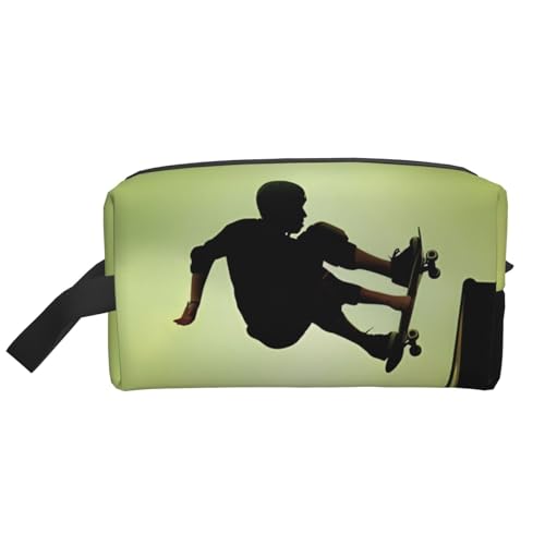 JaoXer Große Reise-Kosmetiktasche - Wiederverwendbares Skateboard-Druck-Dopp-Kit für Toilettenartikel, tragbarer Organizer für Männer und Frauen, Weiß, Einheitsgröße JaoXer Große Reise-Kosmetiktasche - Wiederverwendbares Skateboard-Druck-Dopp-Kit für Toilettenartikel, tragbarer Organizer für Männer und Frauen, Weiß, Einheitsgröße von JaoXer