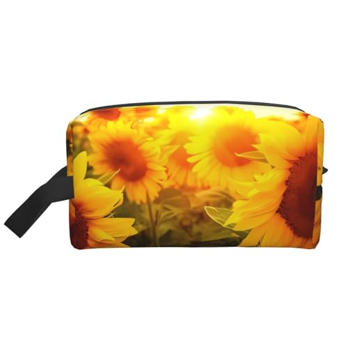 JaoXer Große Reise-Kosmetiktasche - Wiederverwendbares Sonnenblumen-Druck-Dopp-Kit für Toilettenartikel, tragbarer Organizer für Männer und Frauen, weiß, Einheitsgröße JaoXer Große Reise-Kosmetiktasche - Wiederverwendbares Sonnenblumen-Druck-Dopp-Kit für Toilettenartikel, tragbarer Organizer für Männer und Frauen, weiß, Einheitsgröße von JaoXer