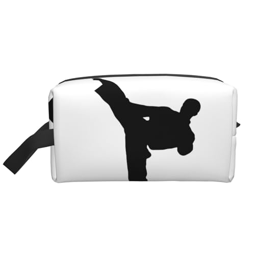 JaoXer Große Reise-Kosmetiktasche - Wiederverwendbares Taekwondo-Kampfsport-Druck-Set für Toilettenartikel, tragbarer Organizer für Männer und Frauen, weiß, Einheitsgröße JaoXer Große Reise-Kosmetiktasche - Wiederverwendbares Taekwondo-Kampfsport-Druck-Set für Toilettenartikel, tragbarer Organizer für Männer und Frauen, weiß, Einheitsgröße von JaoXer
