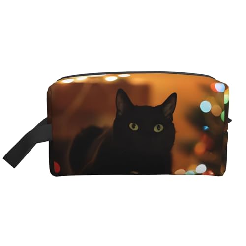 JaoXer Große Reise-Kosmetiktasche - Wiederverwendbares Weihnachts-Katzen-Aufdruck-Set für Toilettenartikel, tragbarer Organizer für Männer und Frauen, weiß, Einheitsgröße JaoXer Große Reise-Kosmetiktasche - Wiederverwendbares Weihnachts-Katzen-Aufdruck-Set für Toilettenartikel, tragbarer Organizer für Männer und Frauen, weiß, Einheitsgröße von JaoXer