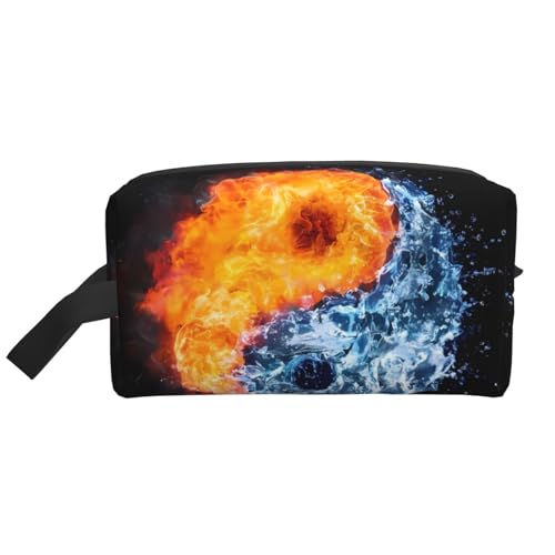 JaoXer Große Reise-Kosmetiktasche - Wiederverwendbares Yin-Yang-Feuerwasser-Druck-Dopp-Kit für Toilettenartikel, tragbarer Organizer für Männer und Frauen, weiß, Einheitsgröße JaoXer Große Reise-Kosmetiktasche - Wiederverwendbares Yin-Yang-Feuerwasser-Druck-Dopp-Kit für Toilettenartikel, tragbarer Organizer für Männer und Frauen, weiß, Einheitsgröße von JaoXer