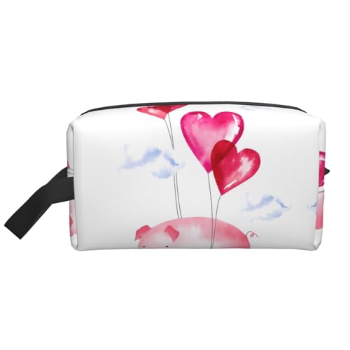 JaoXer Große Reise-Kosmetiktasche - Wiederverwendbares lustiges Schweinchen-Druck-Dopp-Kit für Toilettenartikel, tragbarer Organizer für Männer und Frauen, weiß, Einheitsgröße JaoXer Große Reise-Kosmetiktasche - Wiederverwendbares lustiges Schweinchen-Druck-Dopp-Kit für Toilettenartikel, tragbarer Organizer für Männer und Frauen, weiß, Einheitsgröße von JaoXer