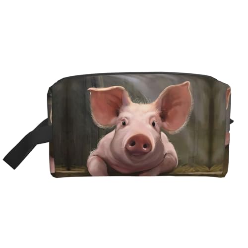 JaoXer Große Reise-Kosmetiktasche - Wiederverwendbares süßes Schweine-Druck-Dopp-Kit für Toilettenartikel, tragbarer Organizer für Männer und Frauen, weiß, Einheitsgröße JaoXer Große Reise-Kosmetiktasche - Wiederverwendbares süßes Schweine-Druck-Dopp-Kit für Toilettenartikel, tragbarer Organizer für Männer und Frauen, weiß, Einheitsgröße von JaoXer