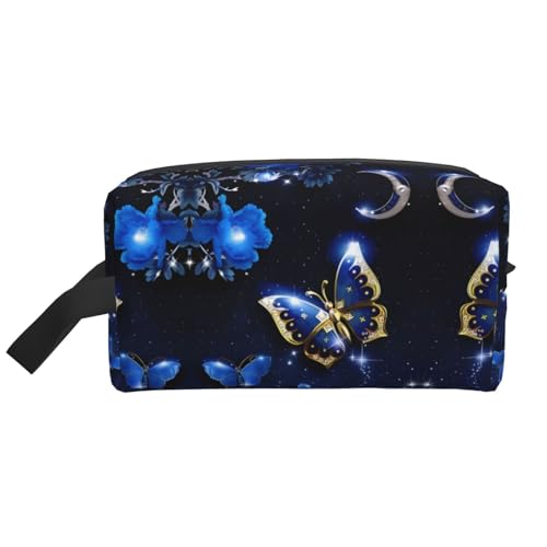 JaoXer Große Reise-Kosmetiktasche – wiederverwendbarer blauer Schmetterlingsdruck Dopp Kit für Toilettenartikel, tragbarer Organizer für Männer und Frauen, weiß, Einheitsgröße JaoXer Große Reise-Kosmetiktasche – wiederverwendbarer blauer Schmetterlingsdruck Dopp Kit für Toilettenartikel, tragbarer Organizer für Männer und Frauen, weiß, Einheitsgröße von JaoXer