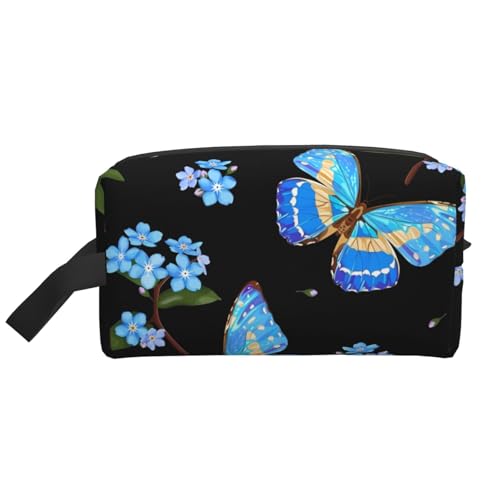 JaoXer Große Reise-Kosmetiktasche – wiederverwendbares, buntes Schmetterlings-Aufdruck-Set für Toilettenartikel, tragbarer Organizer für Damen und Herren, weiß, Einheitsgröße von JaoXer