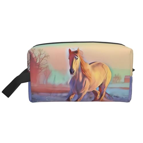 JaoXer Große Reise-Kosmetiktasche – wiederverwendbares Pferdeaufdruck-Set für Toilettenartikel, tragbarer Organizer für Damen und Herren JaoXer Große Reise-Kosmetiktasche – wiederverwendbares Pferdeaufdruck-Set für Toilettenartikel, tragbarer Organizer für Damen und Herren von JaoXer