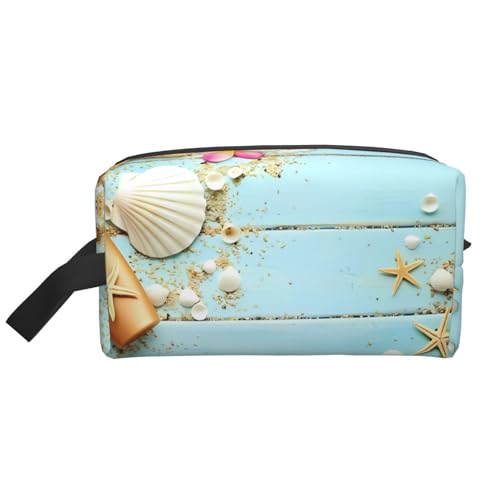 JaoXer Große Reise-Kosmetiktasche – wiederverwendbares Strandthema Muscheln Druck Dopp Kit für Toilettenartikel, tragbarer Organizer für Männer und Frauen, weiß, Einheitsgröße JaoXer Große Reise-Kosmetiktasche – wiederverwendbares Strandthema Muscheln Druck Dopp Kit für Toilettenartikel, tragbarer Organizer für Männer und Frauen, weiß, Einheitsgröße von JaoXer