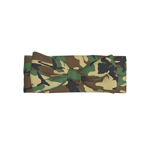 JaoXer Grünes Militär-Camouflage-Baby-Schleifen-Stirnband, weiche Schleife, Haarschmuck für Babys, Neugeborene, Säuglinge, Kleinkinder und Kinder von JaoXer