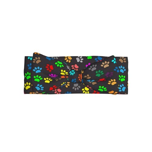 JaoXer Haarreif mit buntem Hundepfotenabdruck, schwarze Schleife – weiche Schleife, Haarschmuck für Babys, Neugeborene, Säuglinge, Kleinkinder und Kinder JaoXer Haarreif mit buntem Hundepfotenabdruck, schwarze Schleife – weiche Schleife, Haarschmuck für Babys, Neugeborene, Säuglinge, Kleinkinder und Kinder von JaoXer