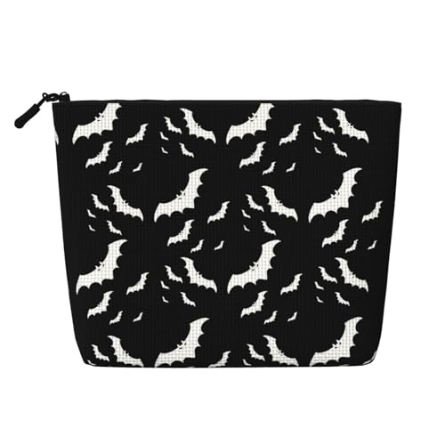 JaoXer Halloween Flying Bats Fake Hanf Make-up-Tasche, Kulturbeutel Organizer - Eine Packung für mehrere tägliche Anwendungen, Geschäftsreise-Begleiter, Schwarz, Einheitsgröße von JaoXer