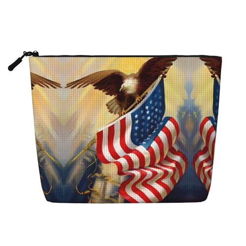 JaoXer Kosmetiktasche aus künstlichem Hanf, Motiv: Amerikanische USA-Flagge, Adler, Kosmetiktasche, Organizer, eine Packung für mehrere tägliche Anwendungen, Geschäftsreise, Schwarz, Einheitsgröße JaoXer Kosmetiktasche aus künstlichem Hanf, Motiv: Amerikanische USA-Flagge, Adler, Kosmetiktasche, Organizer, eine Packung für mehrere tägliche Anwendungen, Geschäftsreise, Schwarz, Einheitsgröße von JaoXer