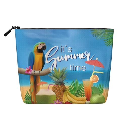 JaoXer Kosmetiktasche aus künstlichem Hanf, Motiv: Papagei, Ananas, Vogel, Kosmetiktasche, Organizer, eine Packung für mehrere tägliche Anwendungen, Geschäftsreise, Schwarz, Einheitsgröße von JaoXer