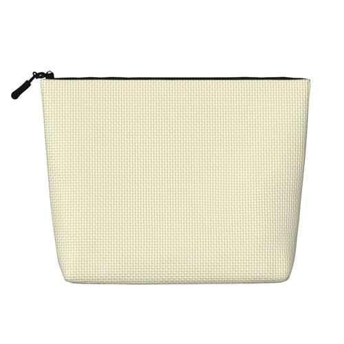 JaoXer Kosmetiktasche aus künstlichem Hanf, cremefarben, Kulturbeutel, Organizer für mehrere tägliche Anwendungen, Geschäftsreise-Begleiter, Schwarz, Einheitsgröße von JaoXer
