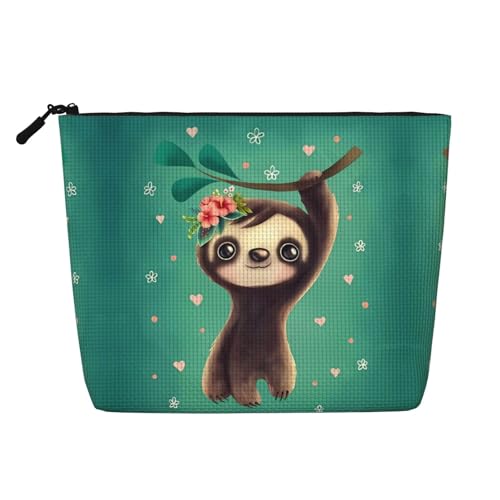 JaoXer Kosmetiktasche aus künstlichem Hanf, niedliches Faultier, Kosmetik-Organizer, eine Packung für mehrere tägliche Anwendungen, Geschäftsreise-Begleiter, Schwarz, Einheitsgröße von JaoXer