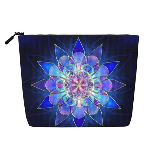 JaoXer Kosmetiktasche aus künstlichem Hanf, rechteckig, Mandala, Kulturbeutel, Organizer, eine Packung für mehrere tägliche Anwendungen, Geschäftsreisen, Schwarz, Einheitsgröße von JaoXer