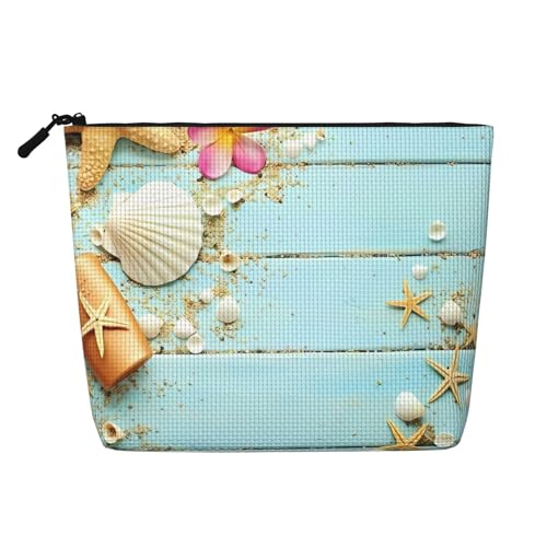 JaoXer Kosmetiktasche aus künstlichem Hanf mit Strandmotiven, Kulturbeutel, Kosmetik-Organizer, eine Packung für mehrere tägliche Anwendungen, Geschäftsreise, Schwarz, Einheitsgröße von JaoXer