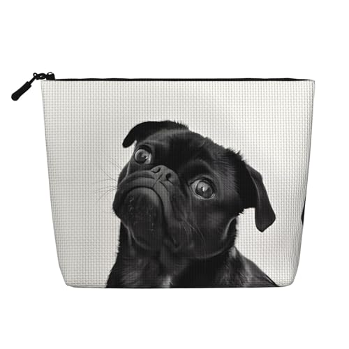 JaoXer Kosmetiktasche mit niedlichem Mops-Motiv, künstlicher Hanf, Kulturbeutel, Organizer – eine Packung für mehrere tägliche Anwendungen, Geschäftsreise-Begleiter von JaoXer