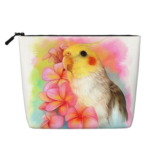 JaoXer Kosmetiktasche mit süßem Nymphensittich, künstlicher Hanf, Kulturbeutel, Organizer für mehrere tägliche Anwendungen, Geschäftsreise, Schwarz, Einheitsgröße JaoXer Kosmetiktasche mit süßem Nymphensittich, künstlicher Hanf, Kulturbeutel, Organizer für mehrere tägliche Anwendungen, Geschäftsreise, Schwarz, Einheitsgröße von JaoXer