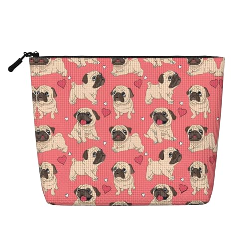 JaoXer Lustige Make-up-Tasche aus künstlichem Hanf mit Cartoon-Motiv Mops, Kulturbeutel, Organizer für mehrere tägliche Anwendungen, Geschäftsreise, Schwarz, Einheitsgröße JaoXer Lustige Make-up-Tasche aus künstlichem Hanf mit Cartoon-Motiv Mops, Kulturbeutel, Organizer für mehrere tägliche Anwendungen, Geschäftsreise, Schwarz, Einheitsgröße von JaoXer