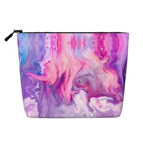 JaoXer Make-up-Tasche aus künstlichem Hanf, Marmor-Muster, Kulturbeutel, Organizer für mehrere tägliche Anwendungen, Geschäftsreise, Schwarz, Einheitsgröße von JaoXer